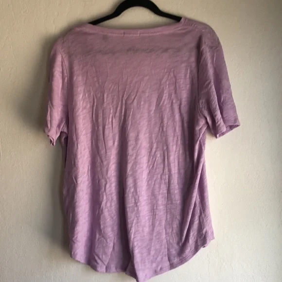 ATM Anthony Thomas Melillo lilac Slub Jersey V Neck T Shirt Tee Top Size XL - Picture 3 of 4
